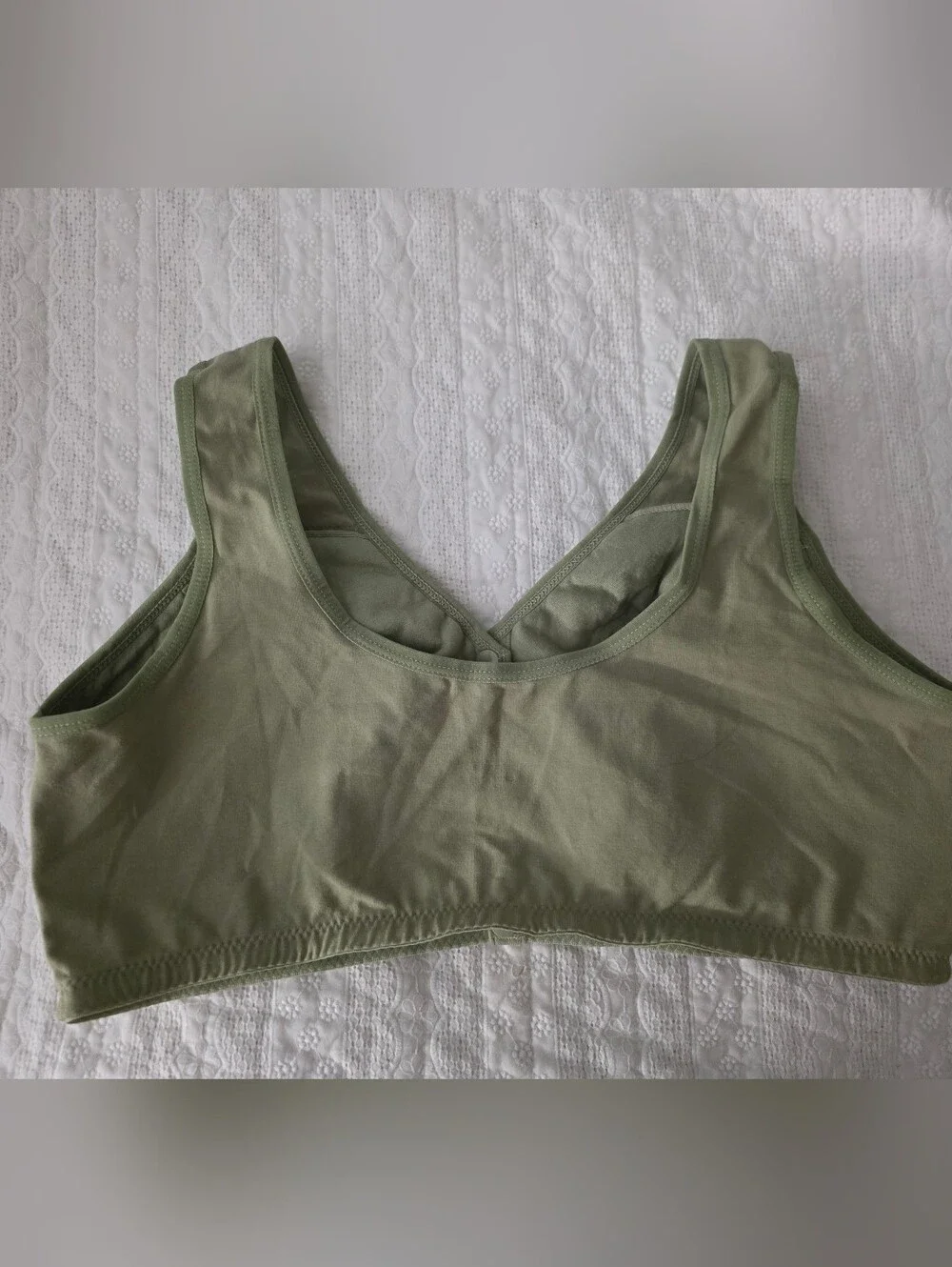 3 Bras Cotton Front Snap Comfort Lace Trim